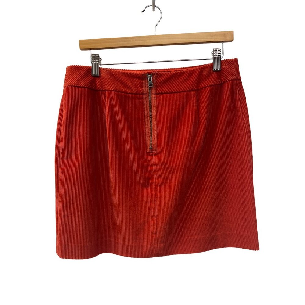 L.L. Bean Vintage Orange Corduroy Pencil Mini Skirt - Picture 5 of 7